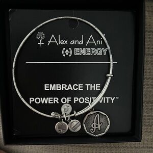 Alex and Ani Silver Letter “A” Charm Bracelet